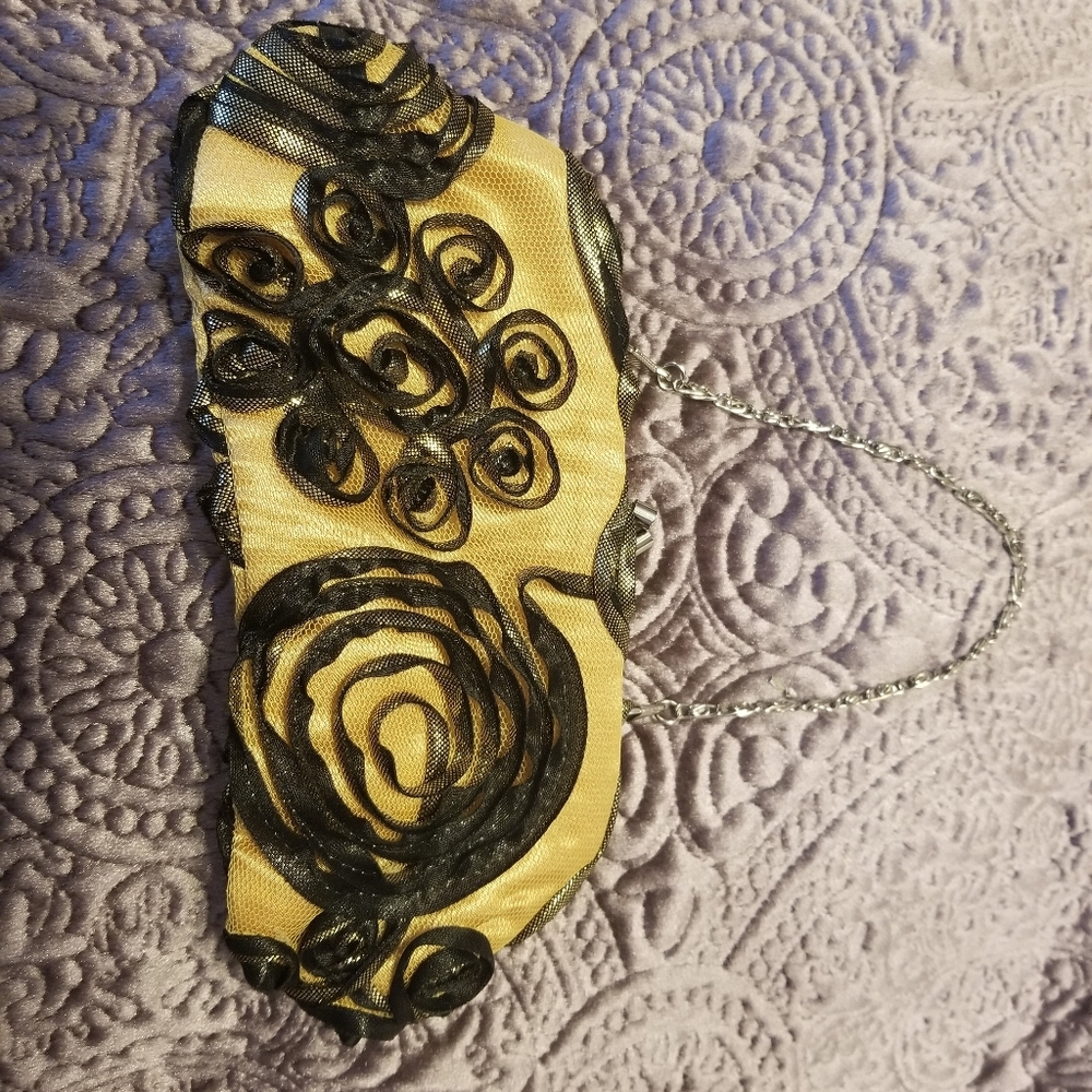 Gold and Black Small Evening Bag